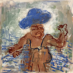 Blue Hat on the Beach